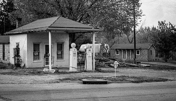 Old Service Station Art Print featuring the photograph Old service Station by Jim Mathis