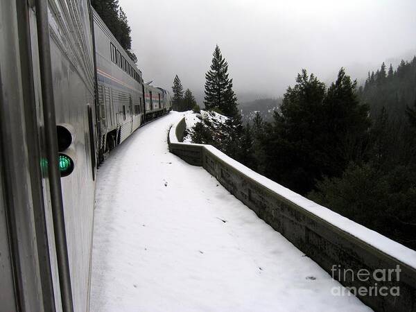 Amtrak Art Print featuring the photograph Coast Starlight In The Mountains by James B Toy
