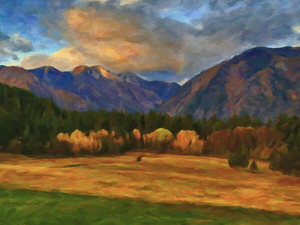 Rockies Art Print featuring the painting Fall in the Rockies by Michael Pickett