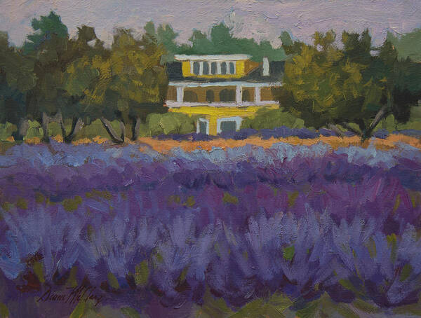 Lavender Art Print featuring the painting Lavender Farm on Vashon Island by Diane McClary