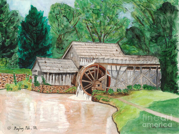 Maybry Mill Va Art Print featuring the painting Mabry Mill Virginia by Carol Komassa