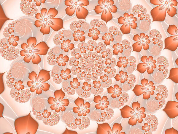 Digital Art Art Print featuring the digital art Monochrome Flower Dance by Gabiw Art
