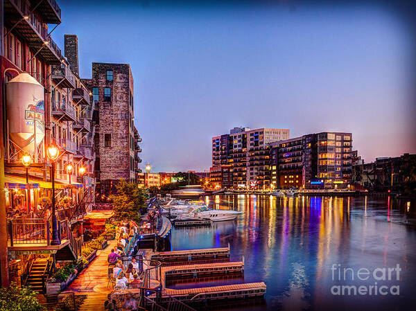 Andrew Slater Photography Art Print featuring the photograph Riverwalk at Dusk by Andrew Slater