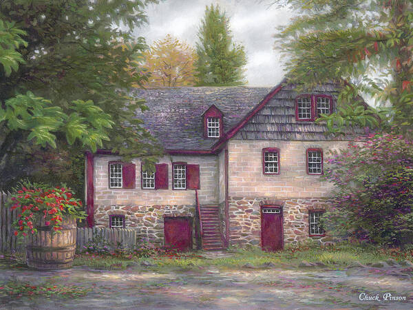 Cottage Art Print featuring the painting Salem House by Chuck Pinson