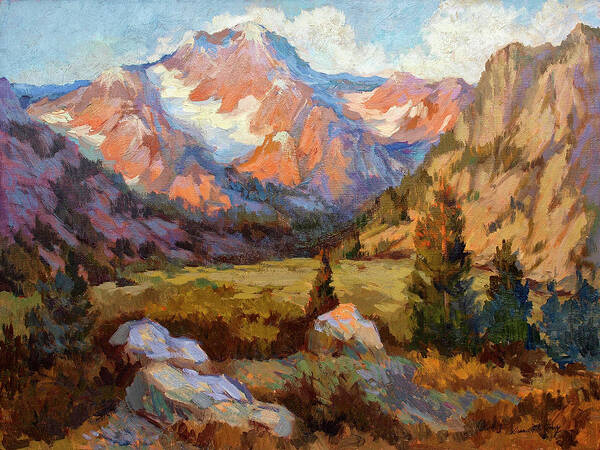 Sierra Nevada Mountains Art Print featuring the painting Sierra Nevada Mountains by Diane McClary
