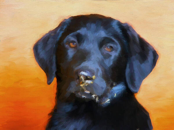 Black Lab Art Print featuring the painting What Cake by Michael Pickett