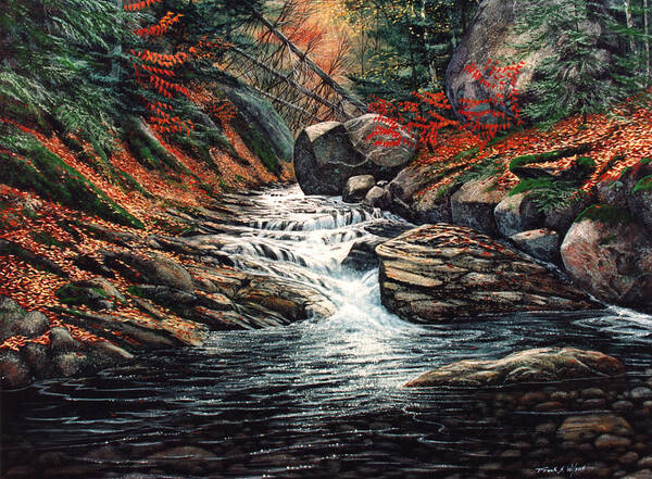 Autumn Brook Art Print featuring the painting Autumn Brook by Frank Wilson