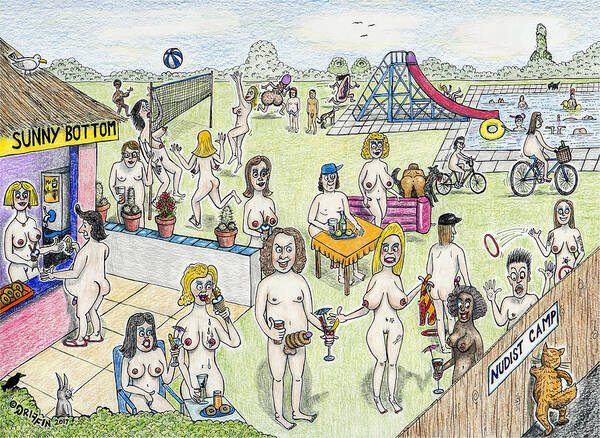 Nudist Camp Free Videos - Chest out in the Rudist Camp Art Print by Steve Royce Griffin - Fine Art  America