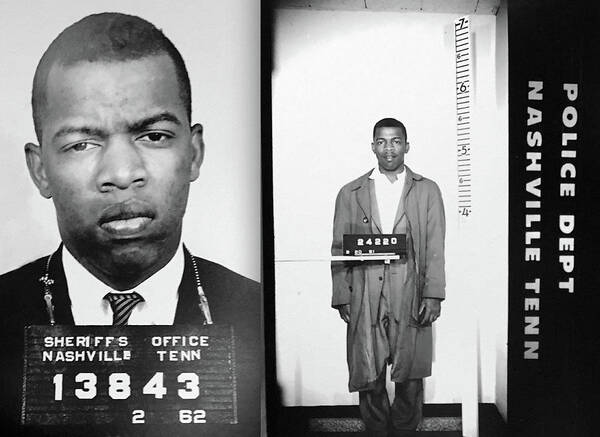 Civil Art Print featuring the photograph Civil Rights Leader John Lewis Mugshot by Digital Reproductions