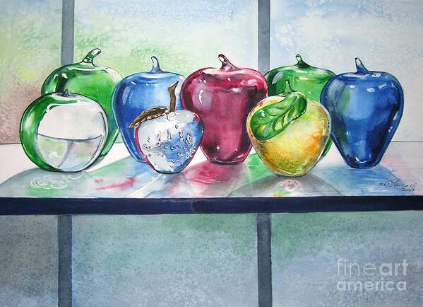 Apples Art Print featuring the painting Day of the Teacher No. 2 by Jane Loveall