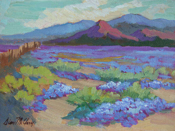 Desert Art Print featuring the painting Desert In Bloom by Diane McClary