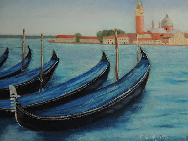 Venice Art Print featuring the painting End of Day by Carol Corliss