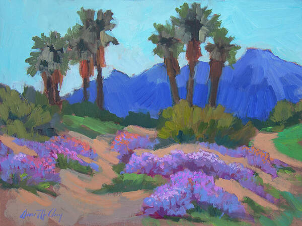 Desert Art Print featuring the painting Indian Wells Verbena by Diane McClary