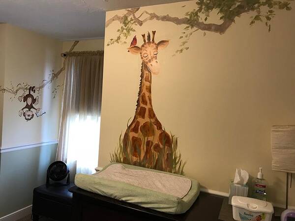 Wall Mural Art Print featuring the painting Nicks room by Laura Lee Zanghetti