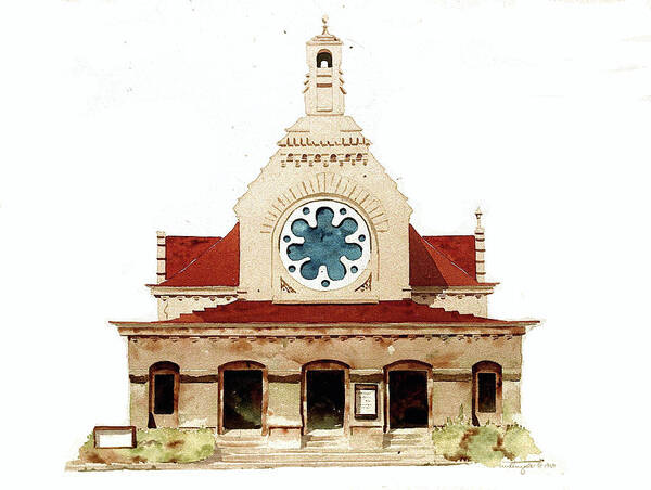Furness Art Print featuring the painting Unitarian Church - F.Furness by William Renzulli