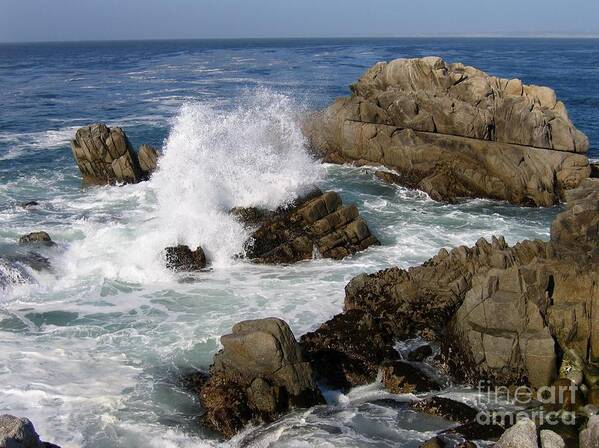 Pacific Grove Art Print featuring the photograph When Water Meets Granite by James B Toy