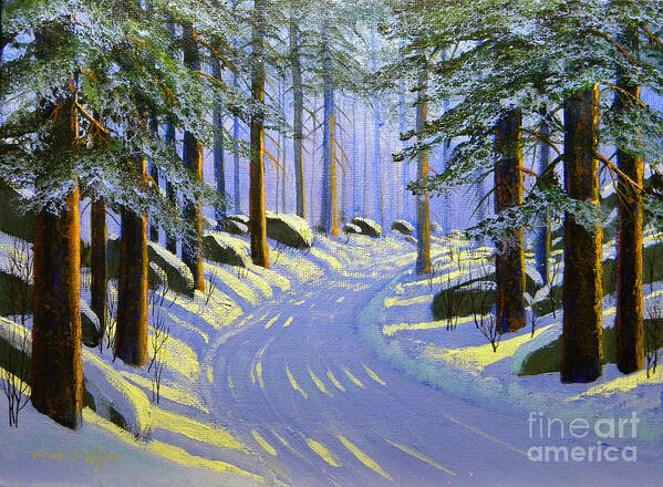 Tree Art Print featuring the painting Winter landscape Study 1 by Frank Wilson