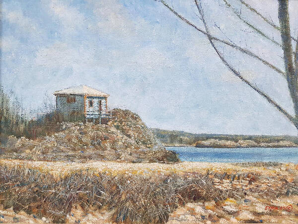 Cabin By The Sea Art Print featuring the painting Cabin By The Sea - Hatchet Bay by Ritchie Eyma