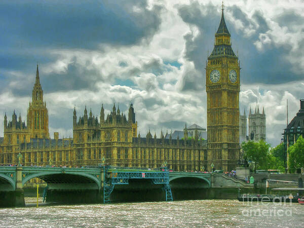 Clouds Over London Art Print featuring the photograph Clouds Over London by Mel Steinhauer