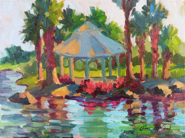 La Quinta Art Print featuring the painting Gazebo at La Quinta Civic Park by Diane McClary