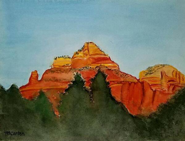 Sedona Art Print featuring the painting Sedona Golden Hour by M Carlen