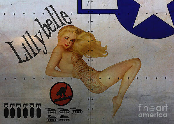 Noseart Art Print featuring the painting Lillybelle Nose Art by Cinema Photography