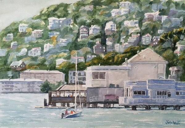 San Francisco Art Print featuring the painting Scoma's Sausalito by John West