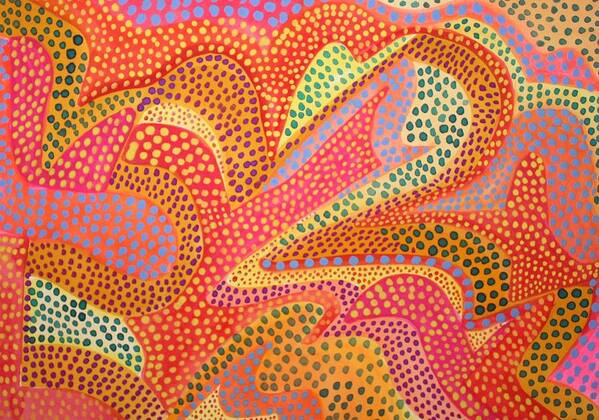  Art Print featuring the painting Dazzling Dots #1 by Polly Castor