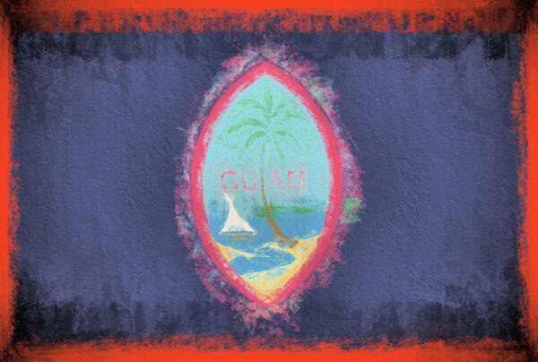 The Guam Flag Art Print featuring the digital art Guam Flag by JC Findley