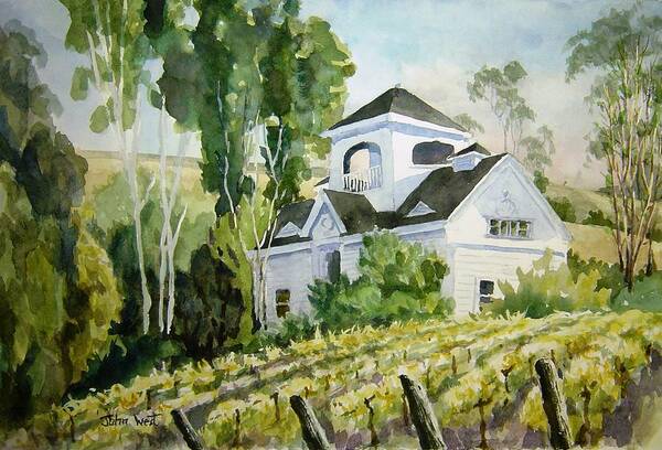 Landscape Art Print featuring the painting Kalthoff Carrage House by John West