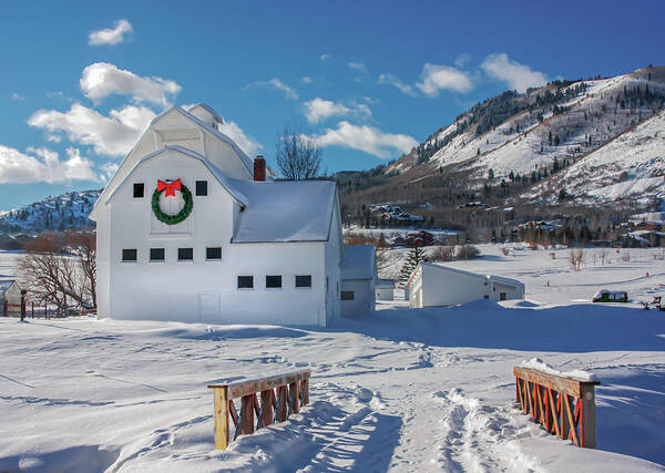 Winter Barn Art Print featuring the photograph The Christmas Barn by Terry Walsh