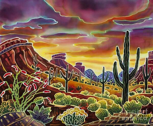 Arizona Art Print featuring the painting Sonoran Desert Glow by Harriet Peck Taylor