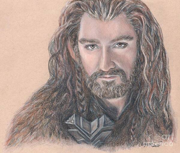 Thorin Oakenshield Art Print featuring the drawing Thorin Oakenshield by Christine Jepsen