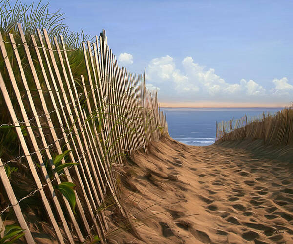 Beach Art Print featuring the digital art Balston Sunrise by Sue Brehant