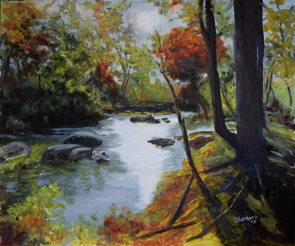 Woods Art Print featuring the painting Virginia Lovely Stream by Sandra Nardone