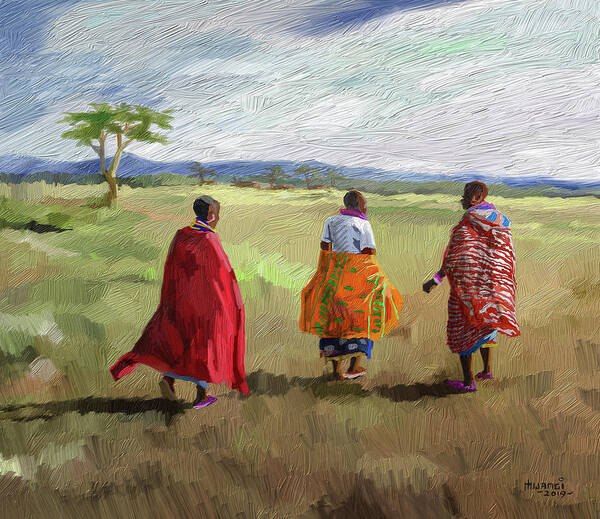 Print Art Print featuring the painting The Long Walk by Anthony Mwangi