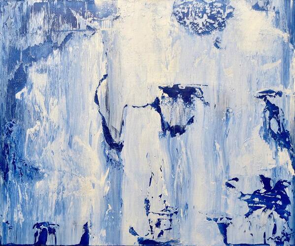 Blue White Art Art Print featuring the painting Blue Ice No. 2 by J Loren Reedy