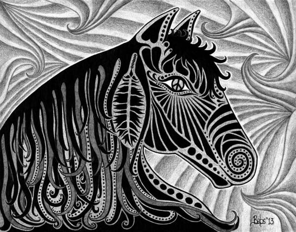 Horse Art Print featuring the drawing Spirit Of Freedom by Barb Cote