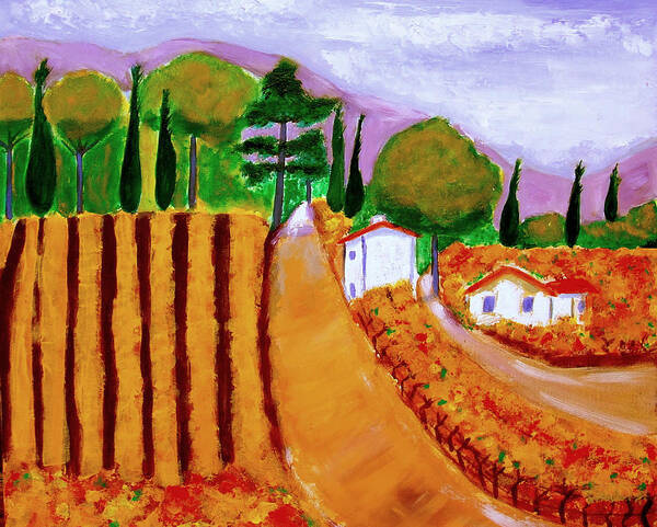 Provence Art Print featuring the painting Automne en Provence by Rusty Gladdish