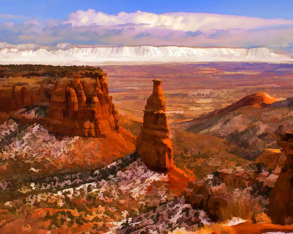Colorado National Monument Art Print featuring the digital art Independence Monument by Rick Wicker