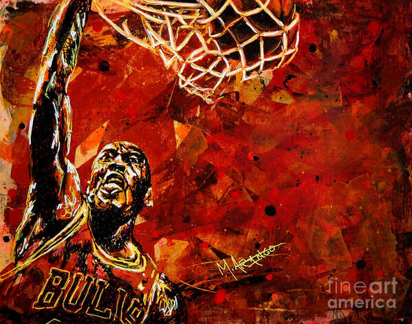 Michael Jordan Art Print featuring the painting Michael Jordan by Maria Arango