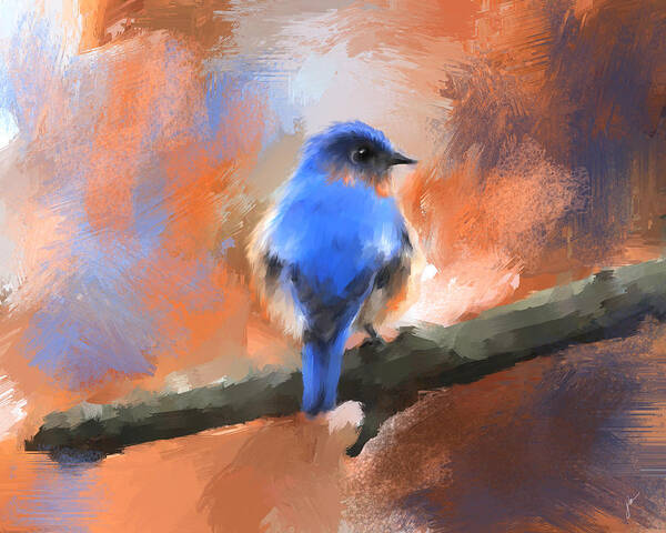 Bird Art Print featuring the painting My Little Bluebird by Jai Johnson
