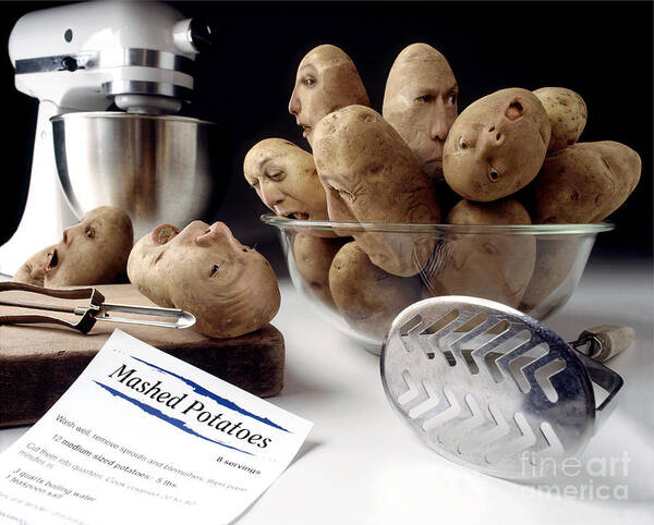 Potatoes Art Print featuring the photograph Potato Panic by Dick Smolinski
