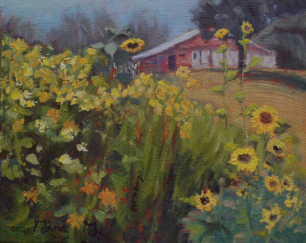 Oil On Panel Art Print featuring the painting The Cottage Garden by Gina Grundemann