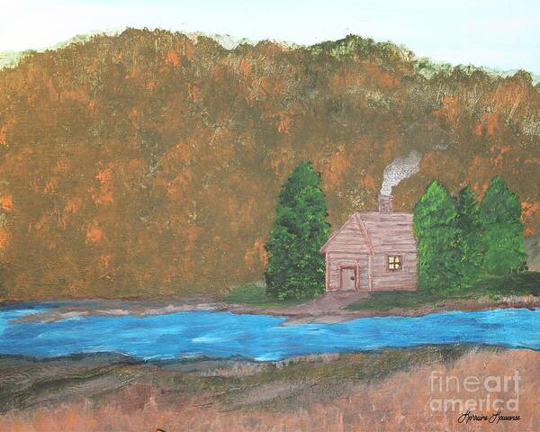 Landscape Art Print featuring the painting My Little Hide Away by Lorraine Louwerse