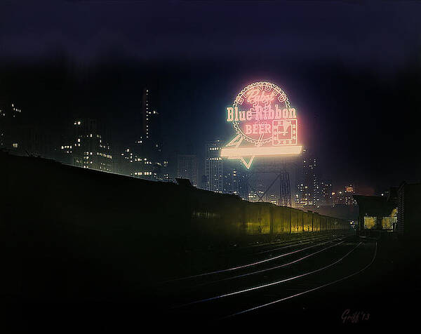 Trains Art Print featuring the digital art A Train's a Comin' 1948 by J Griff Griffin