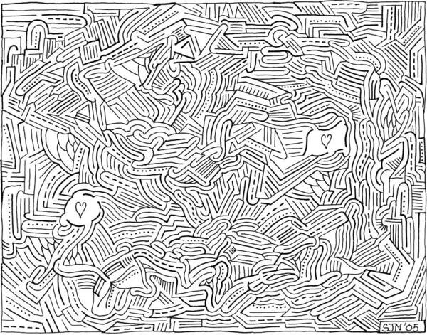 Mazes Art Print featuring the drawing Cruising by Steven Natanson