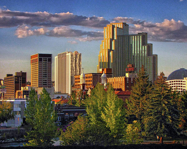 Downtown Art Print featuring the photograph Downtown Reno, Nevada by Steve Ellison