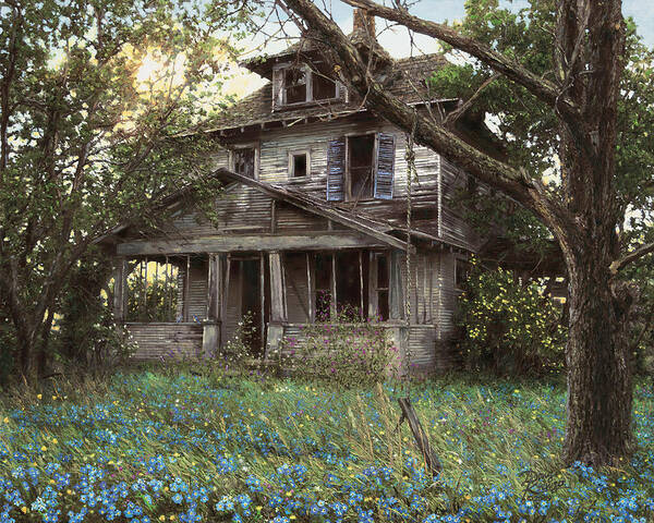 Old House Art Print featuring the painting Forget-Me-Not by Doug Kreuger