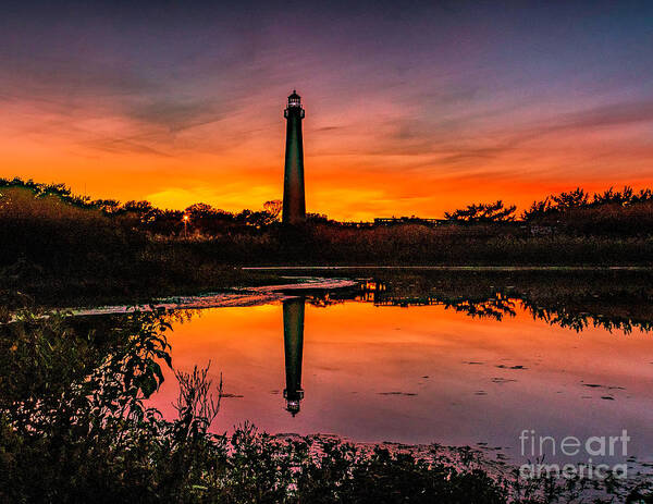 Cape May Art Print featuring the photograph Last Light at the Cape May Light by Nick Zelinsky Jr